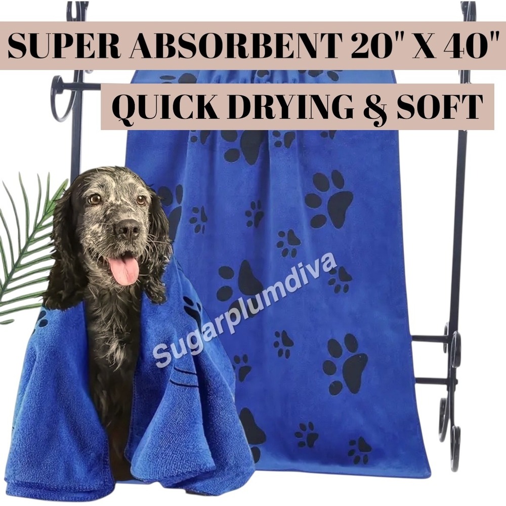 Toallas de microfibra superabsorbentes para mascotas, 50 x 100 cm, paquete de 2‎